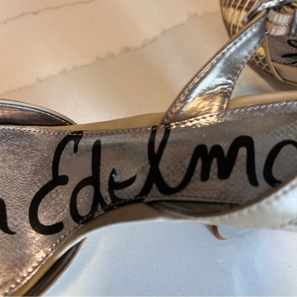 Sam Edelman Carole Slingback Heels Gray & Cream Python with Pointed Toe
Size 6.5 - Picture 10 of 15